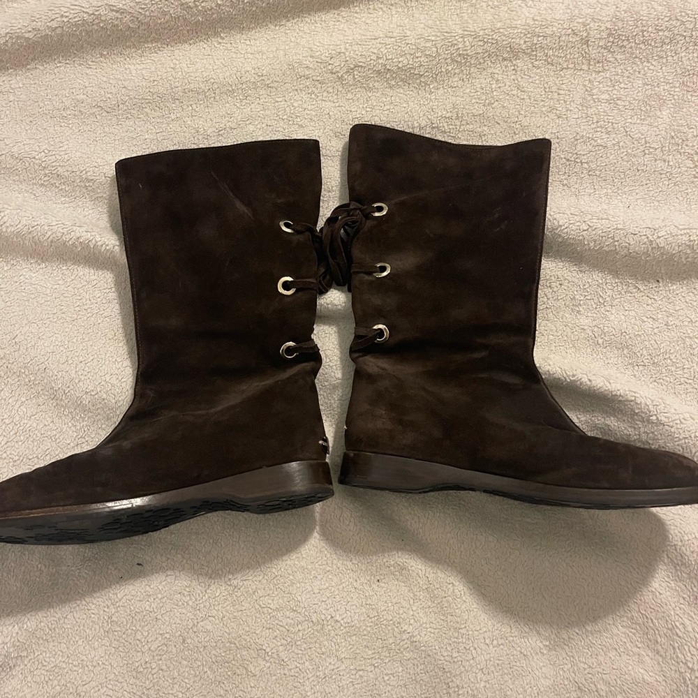 Women’s Jimmy Choo Chocolate Brown Suede Boots w/Fur Lining Size 37